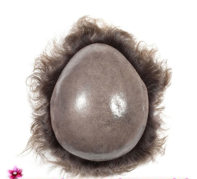 100% Indian real human hair toupees black hair thin skin base