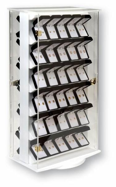 360 D Rotating Clear Lockable Acrylic Countertop Display Case W/ Double-Sided 6
