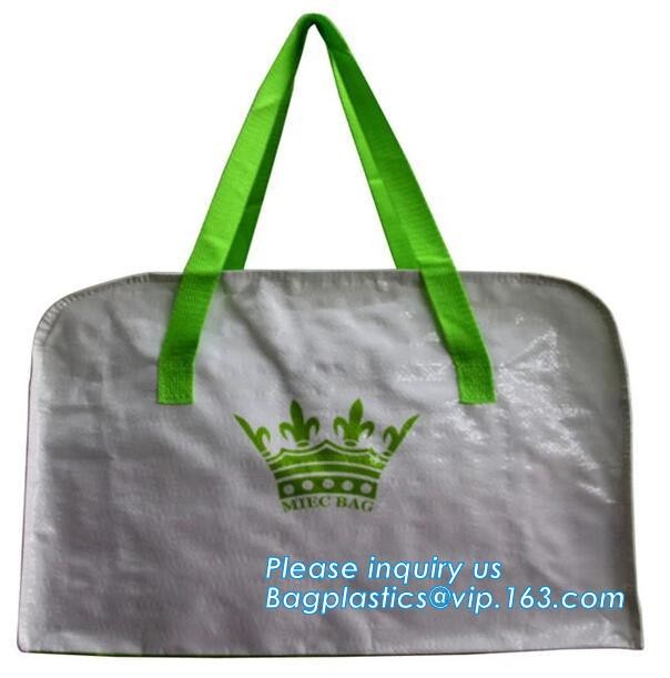 Custom Huge Luggage PP Woven Bag With Zipper Lock,PP Woven Shopping Bag,Factory customized cheap laminated pp woven shop