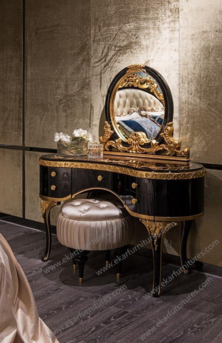 Rococo furniture mirrored chest drawers latest bedroom furniture designs TE-029