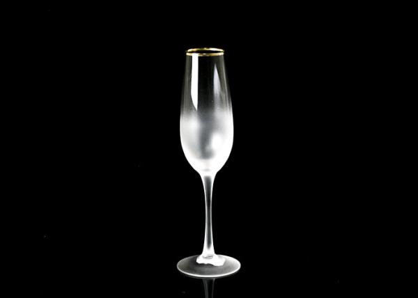 FDA Logo Printing 7 Oz Champagne Flutes , 24cm Personalised Crystal Champagne