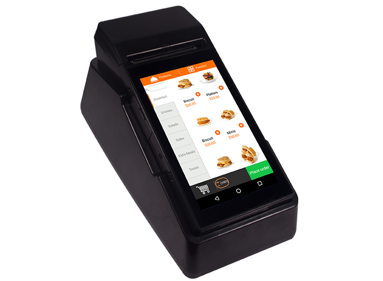 8G EMMC Capacitive Screen Supermarket Swipe Card POS Machine Powered by 7.4V Battery
