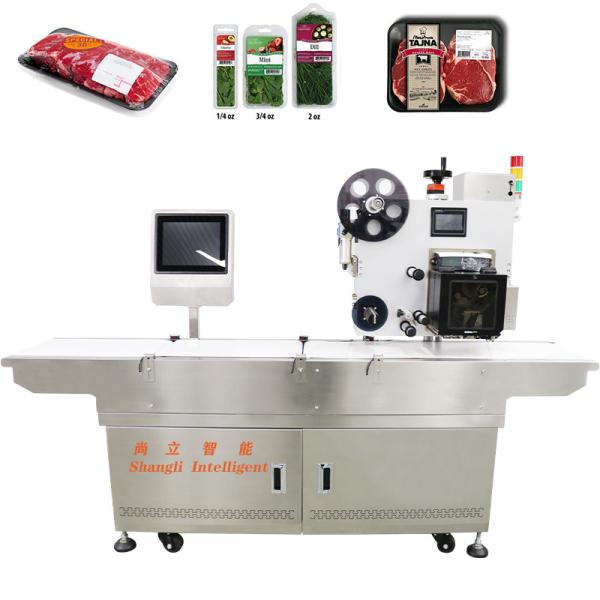 Cartons Meat Packaging and Labeling Tray with Vacuum Packaging Labeling Machine