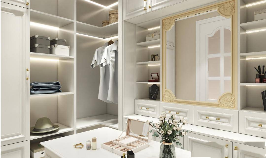 Modern Wooden Dressing Table With Mirror for Bedroom Wall Cabinet and Clothes Wardrobe