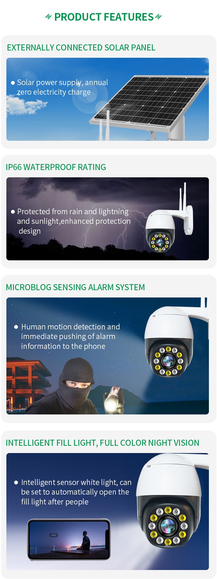 2MP 1080P Outdoor Security Tuya Smart 4G Auto Trail PTZ Camera With Motion Detection