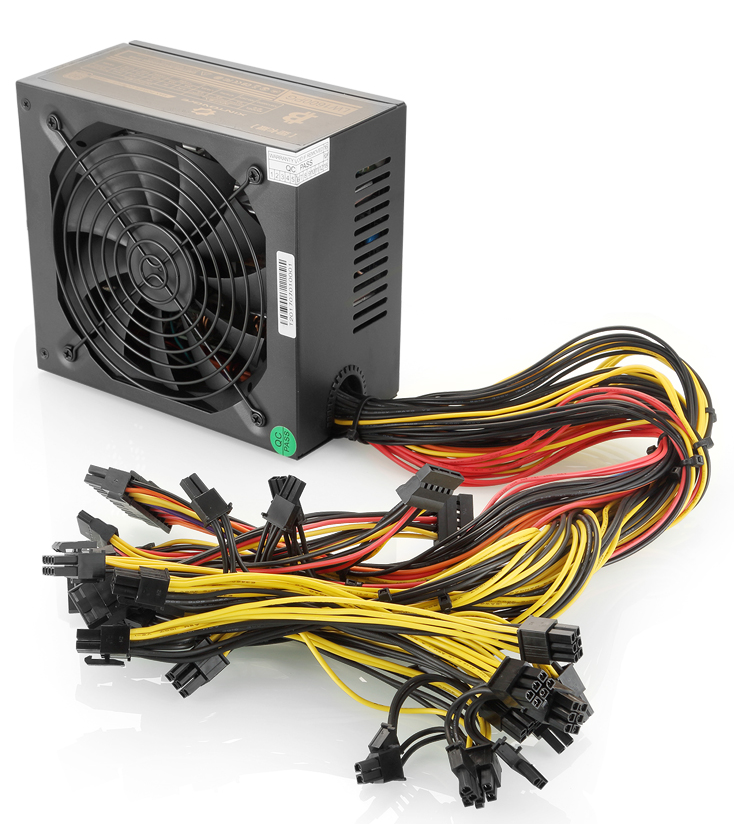 Brand new ATX Gold Minging Power Supply 1600w 1800w Support 8 GPU PSU