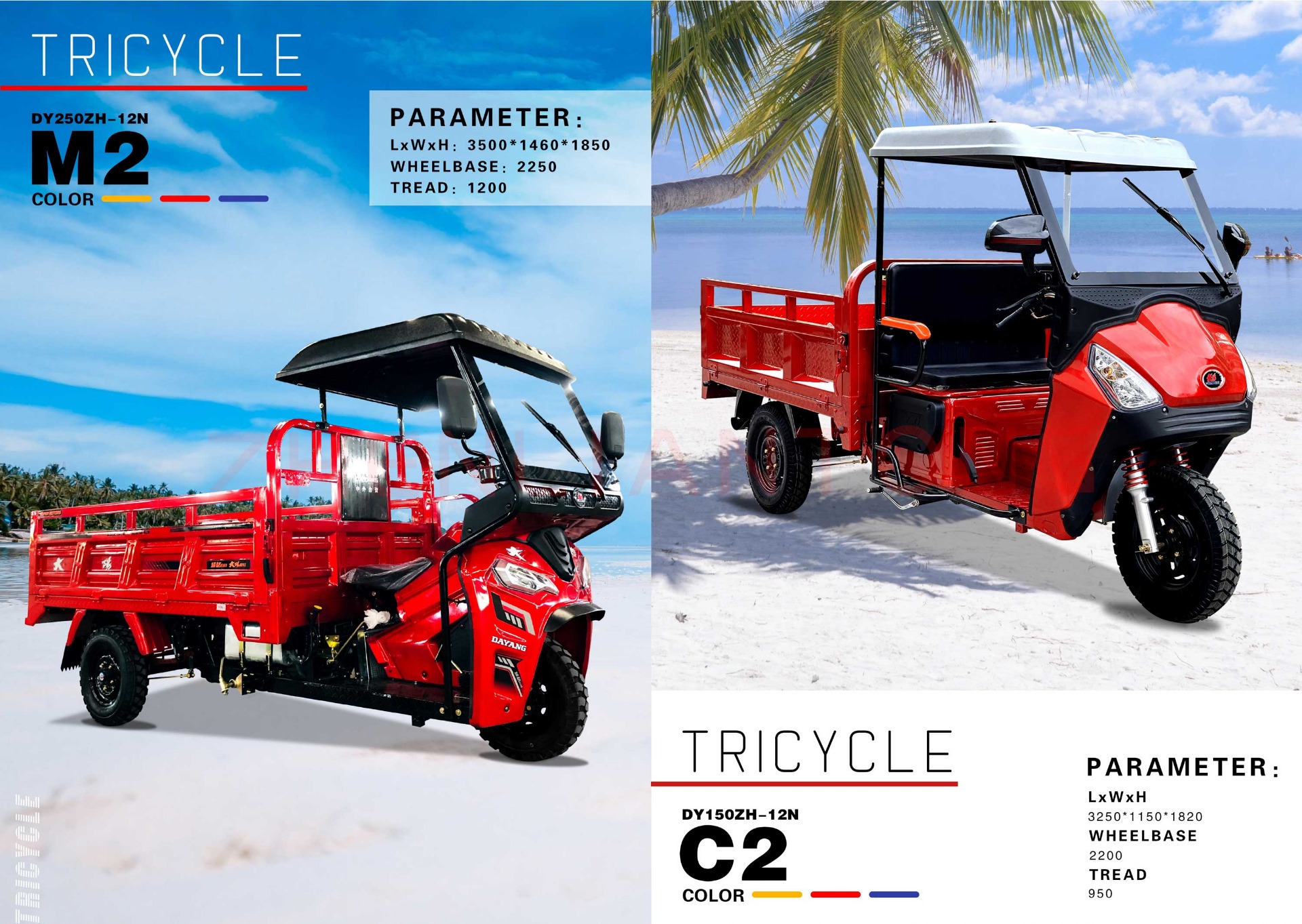 DAYANG Classic Light Loading Truck Cargo Motorcycle 110CC/150CC/175CC Engine Motorized 151-200cc