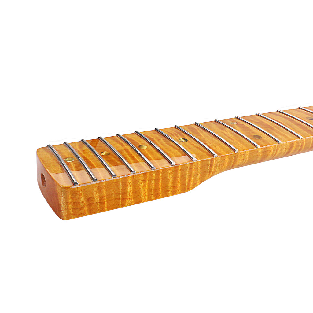 Fender Stratocaster Neck Replacement 21 Frets Maple For ST Electric Guitar Abalone Dots Tiger Flame