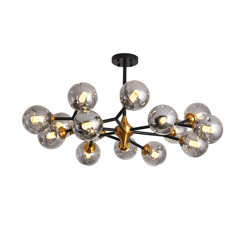 Modern Glass Ball Chandeliers for Dining Room Kitchen Living Room Bedroom Smoke Glass Lamp(WH-MI-425)