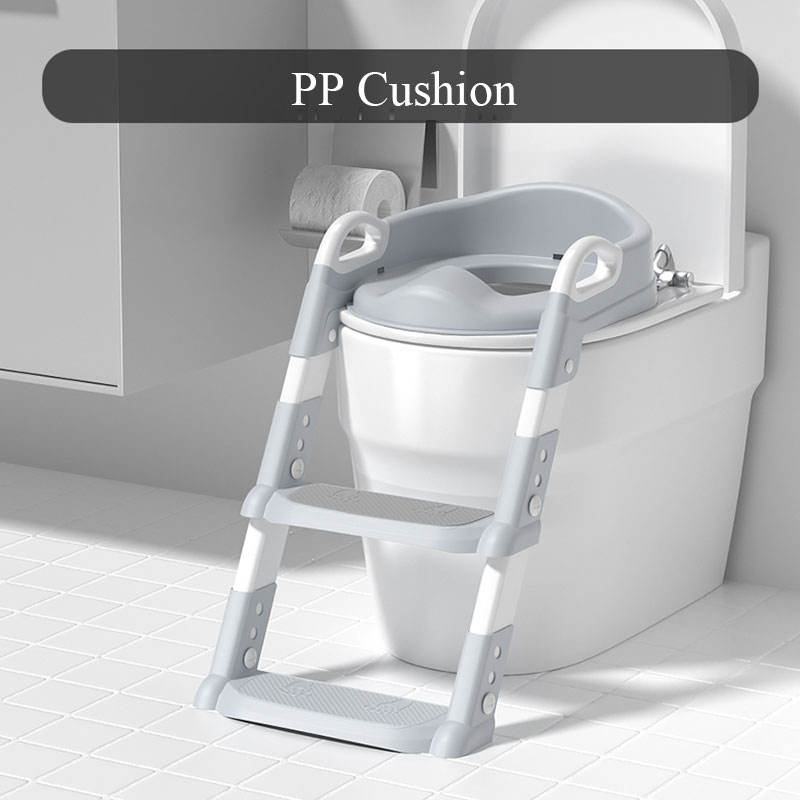 Solid Pattern Type Children Potty Ladder Toilet Seat With Soft Cushion