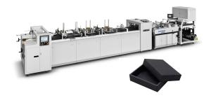  Silent Rigid Box Wrapping Machine / Coloured Automated Box Folding Machine Manufactures