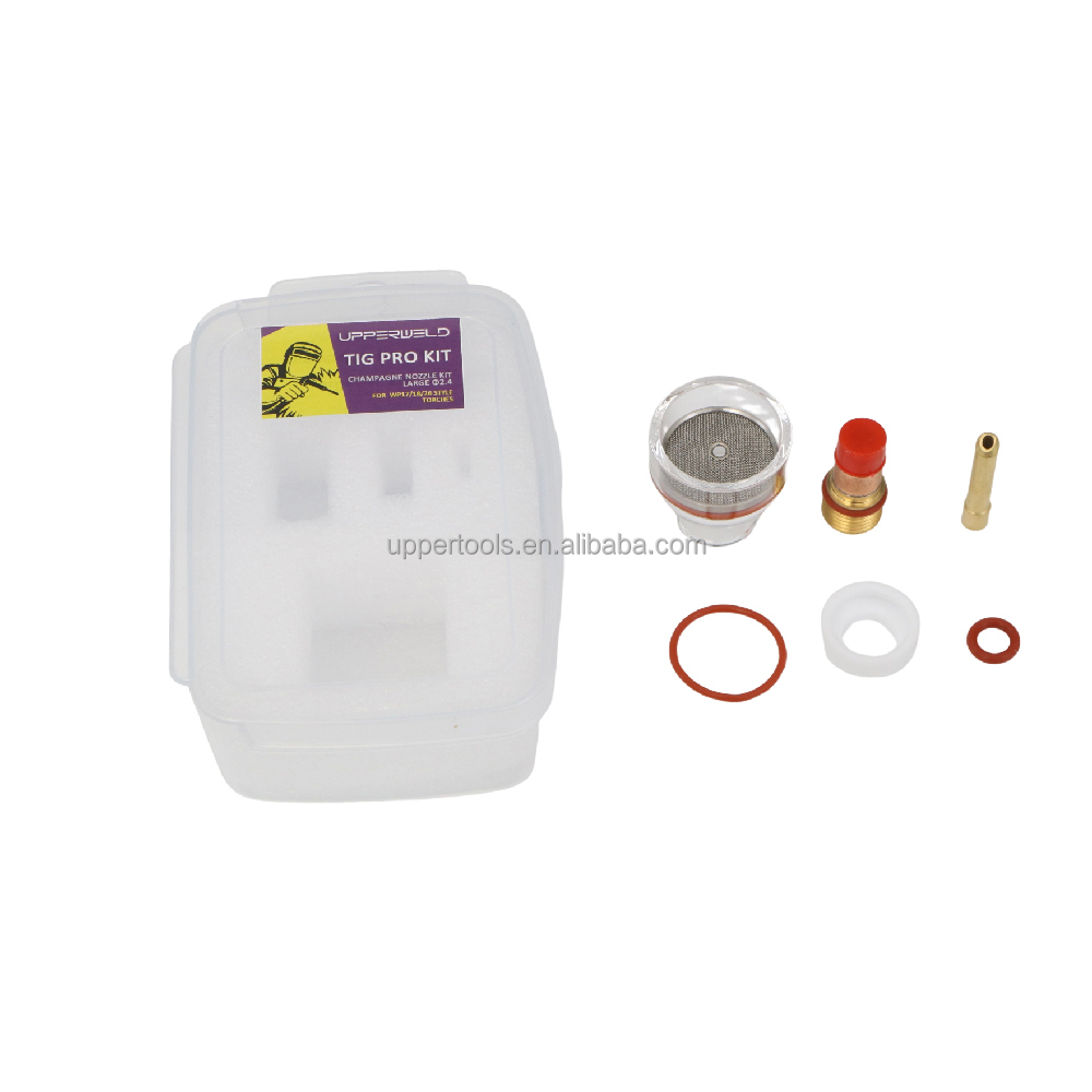 Large Champagne Clear Nozzle Kit WP17 18 26 Gas Lens Wedge Collect for Tig Consumables