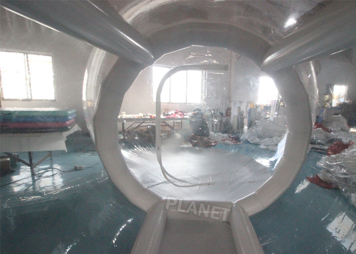 4mDia Transparent Clear Inflatable Dome Bubble Camping Tent With Airtight Tunnel
