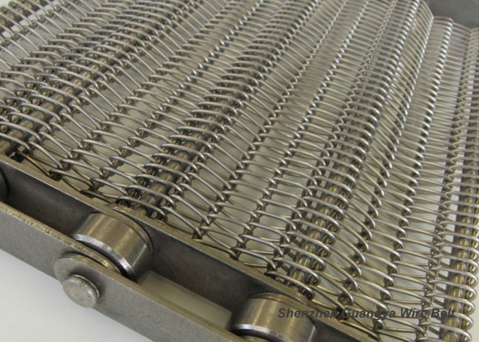 Industry Driving Type Metal Mesh Conveyor Belt Spiral 35 * 50mm For Furnace ISO9001