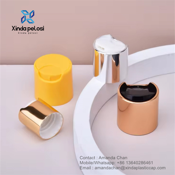 Colorful Plastic Bottle Caps For Shower Bottle Gold Disc Top Caps For Bottle