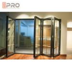 Soundproof Commercial Aluminium Bifold Doors Double Glass Easy Installment