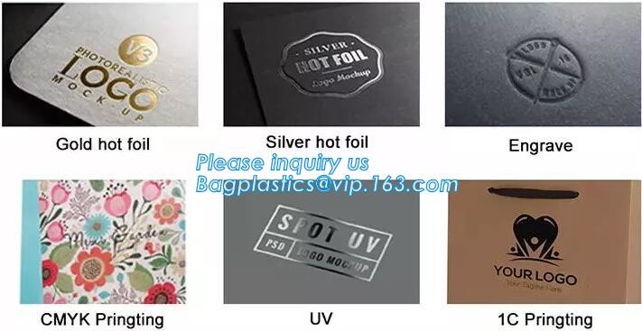 Gold foil stamp matt laminated black handle rope hair extension packaging bag red paper bag,Handle Brown Kraft Gift Pape
