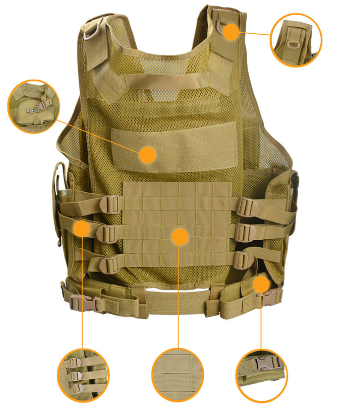 Breathable Nylon Mesh Military Plate Carrier Vest High Tensile