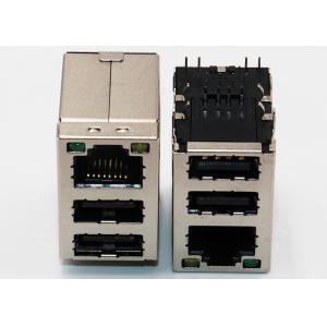 Multi - Port HDMI / USB Port RJ45 Modular Jack PCB Mount Brass LCP Material