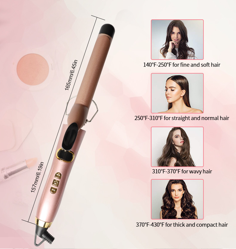 240V 60Hz Hot Hair Tool 1 Inch Curling Iron With Ceramic Coating Barrel