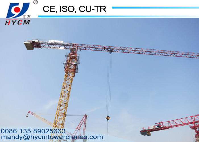 52m Jib Length Top Slewing Crane QTZ63(PT5210) Flat Top Tower Cranes 150m Tower Crane Lifting Height