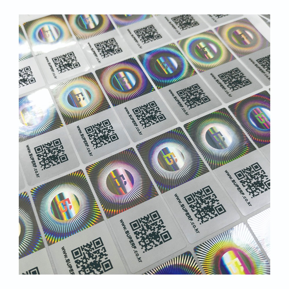 Anticounterfeiting Silver Goil 3D Tamper Proof Barcode Labels