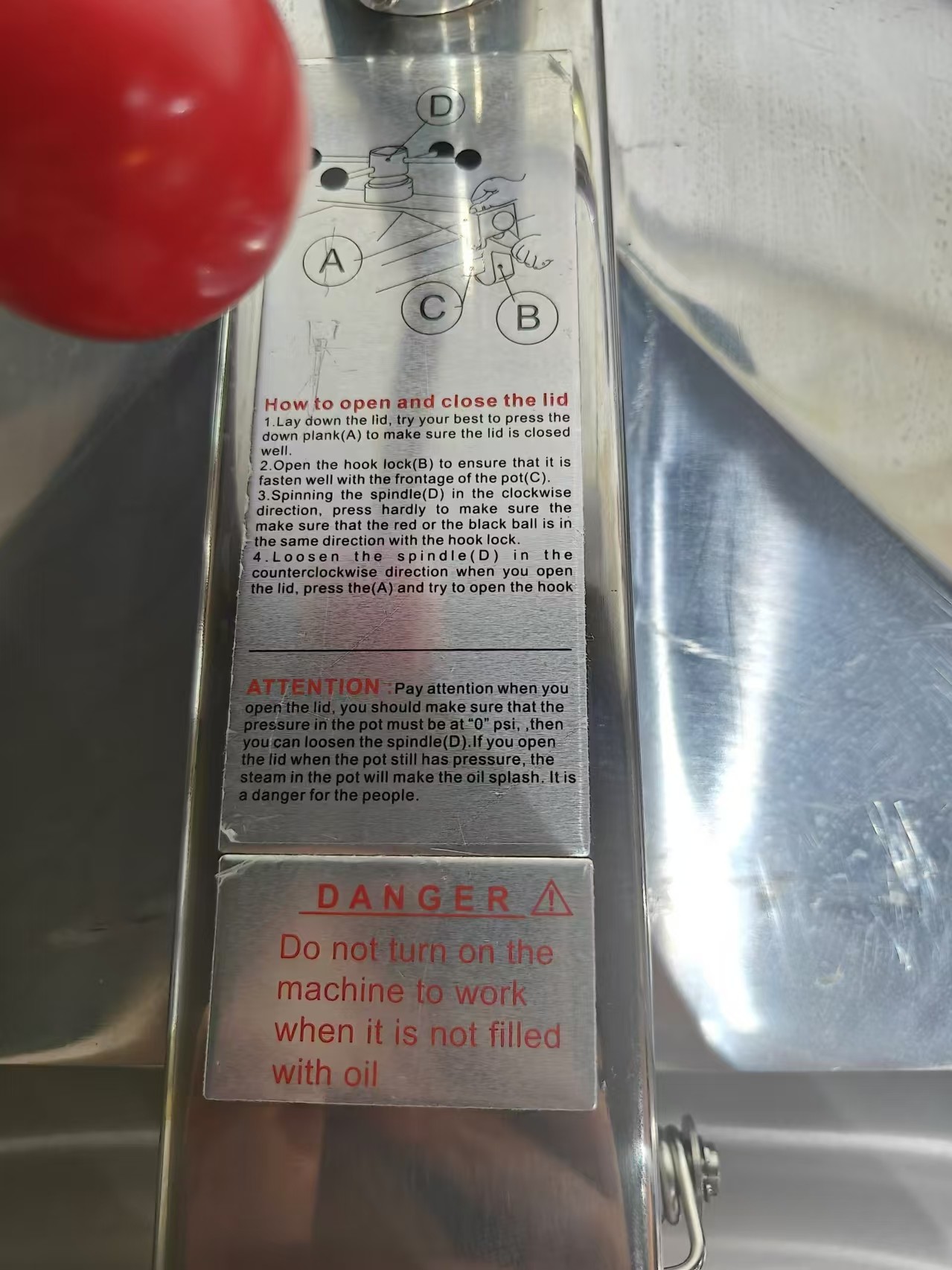 Mechanical Panel 304 SUS Gas Heating Chicken Pressure Fryer Without Oil Filtration
