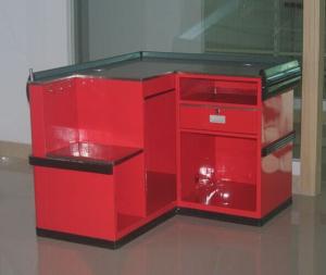  Plastic Express Checkout Counter Commercial Retail Cash Register Table With Hooks Manufactures