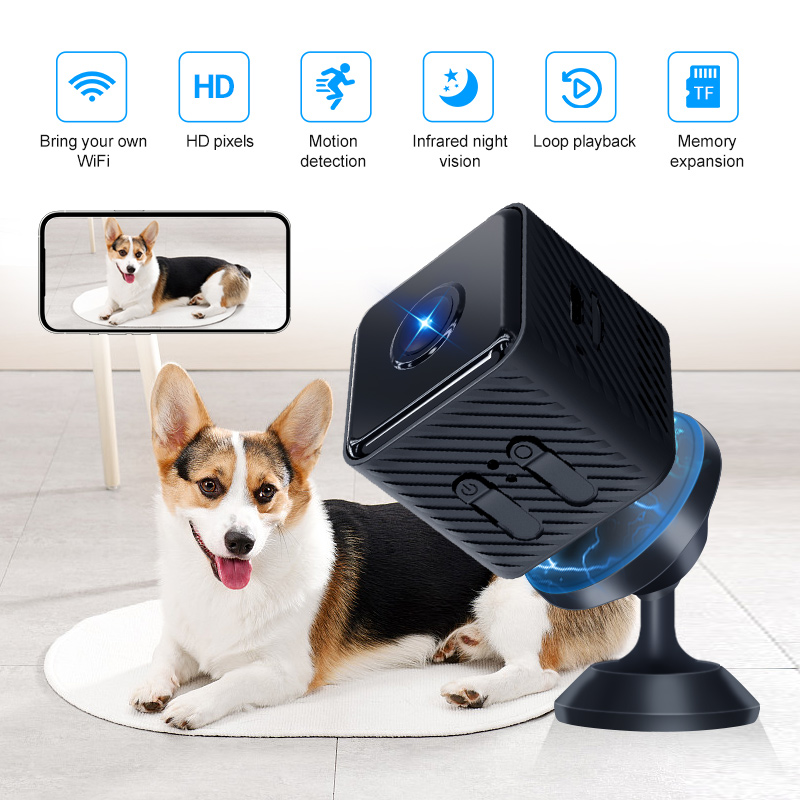 Small camera monitor built-in microphone sound detection anti-theft device high intensity night vision monitor
