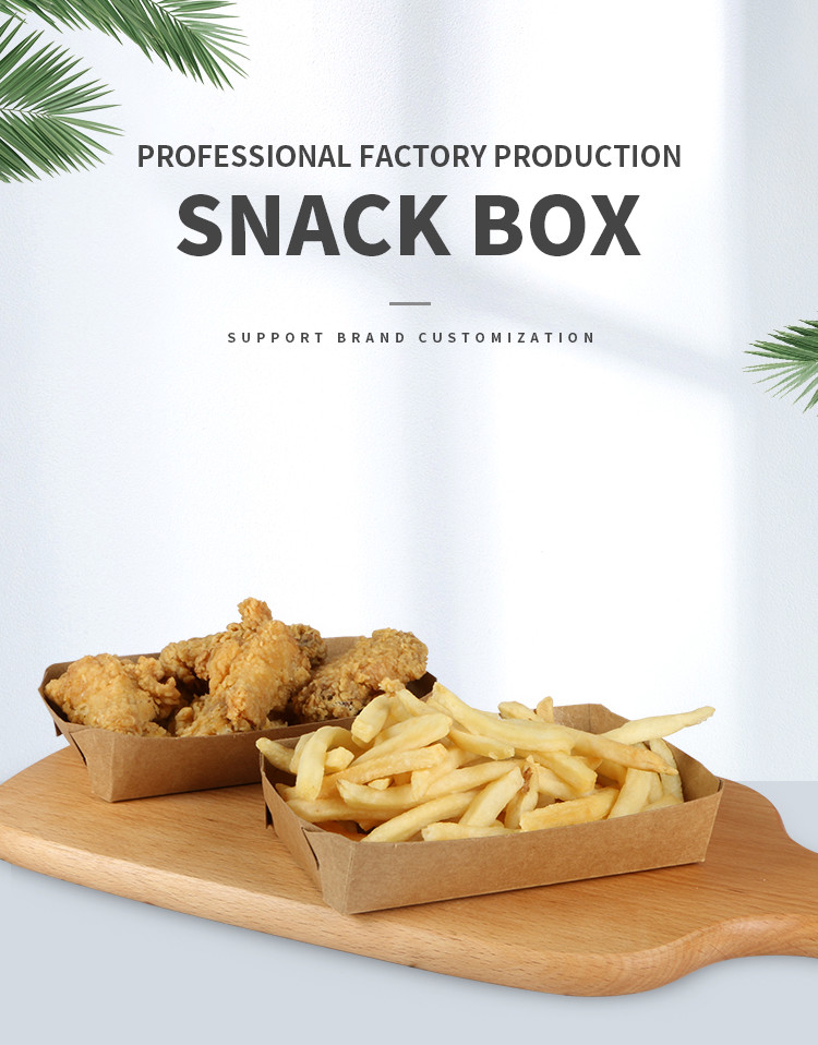 Kraft Paper Boat Basket Food Trays Paperboard Tray Loaf Bread Packaging Brown Packing Box Paper Gift Folders