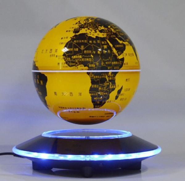 led light UFO floating levitation globe, magnetic levitation bottom 6inch globe