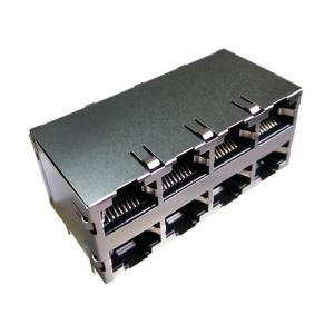  DA4T103U2 / DA4T103U3 Stacked Rj45 2x4 Integrated Gigabit Ethernet Modular Jack Manufactures