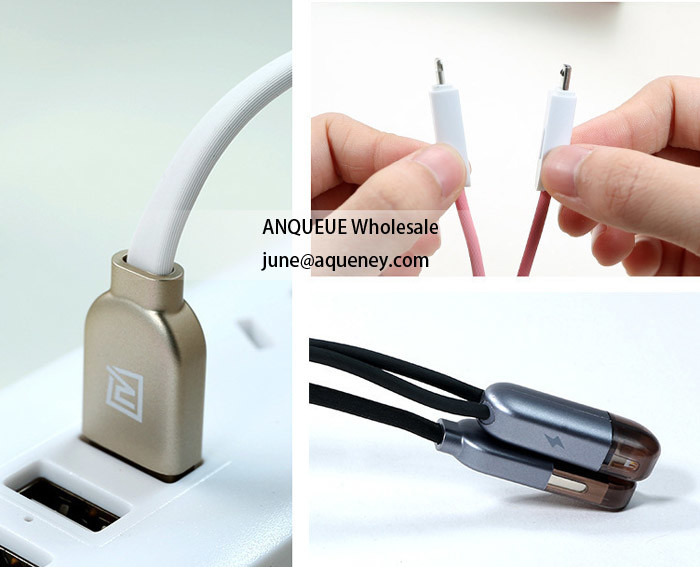 High Quality OEM Remax 2In1 Genuine Data Cable For Iphone 6, Android, Factory price, welcome custom color