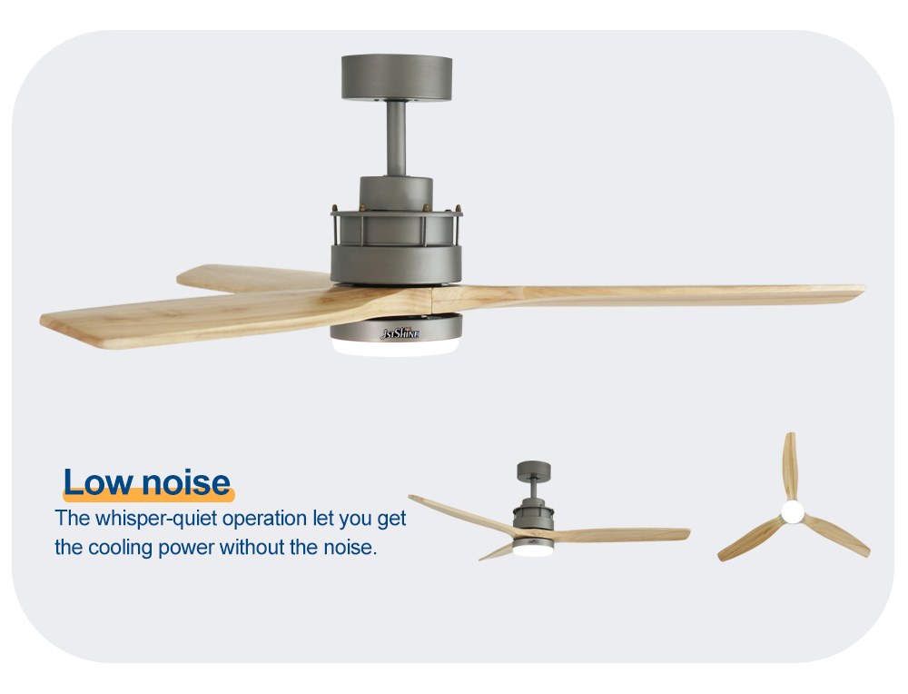 Home Office Necessity 3 Blade Wood Blade Ceiling Fan with Light and Remote Control