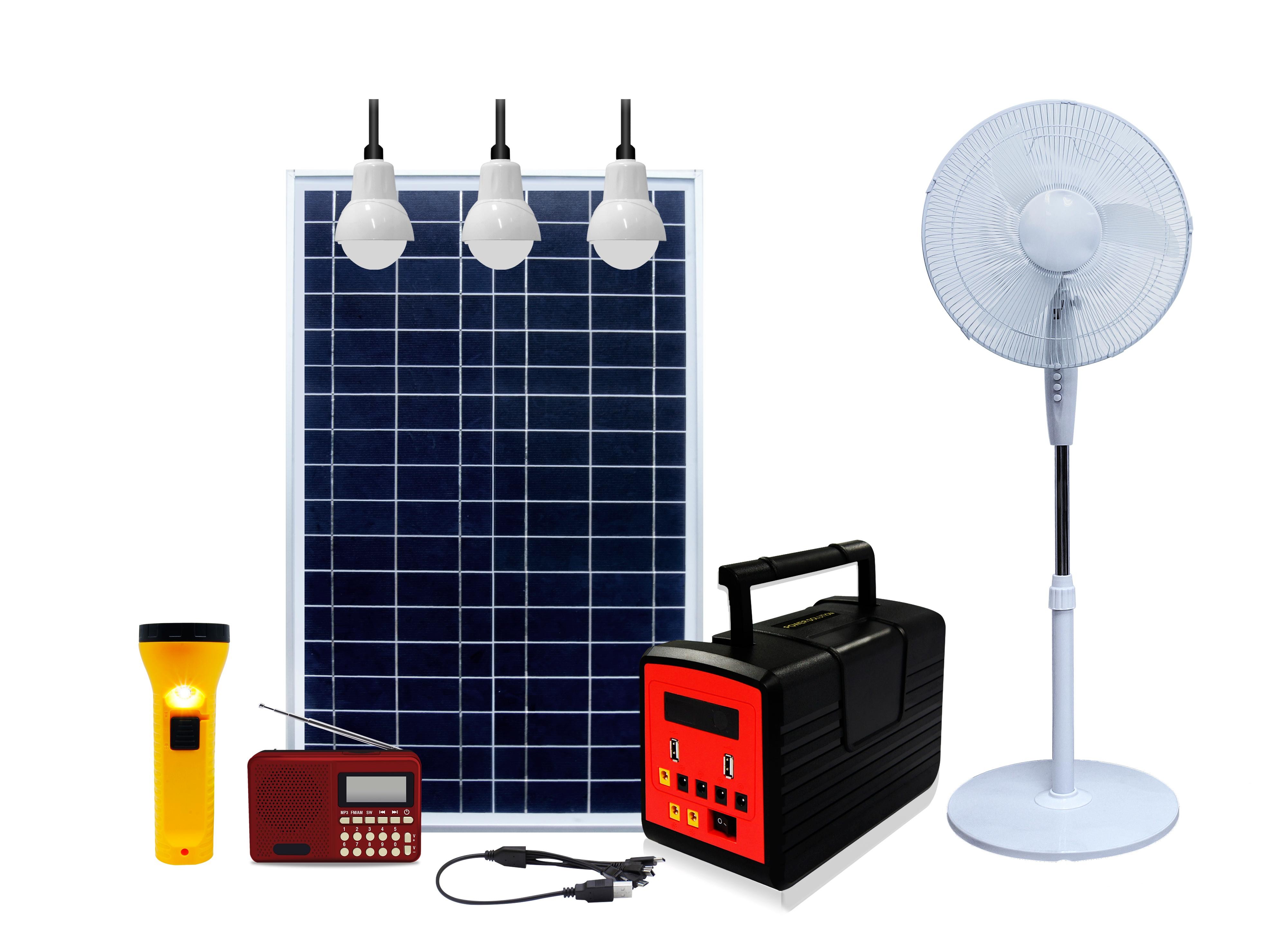 20W Hot Sell Solar Panel Power Energy DC Fan Home Lighting System
