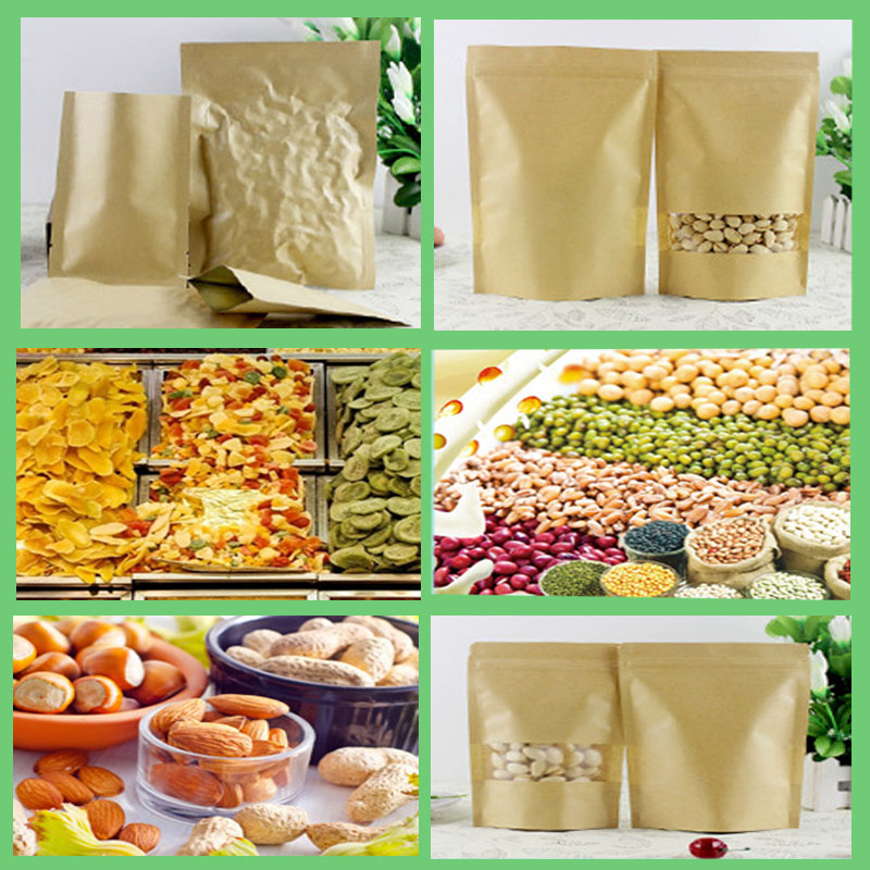 Food Package Bakery Kraft Paper Bag with Window Customized Design and Eco-Friendly