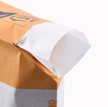 Large Capacity Valve Type Paper Bags 35kg Flat Bottom With PE Liner Inside Lamination