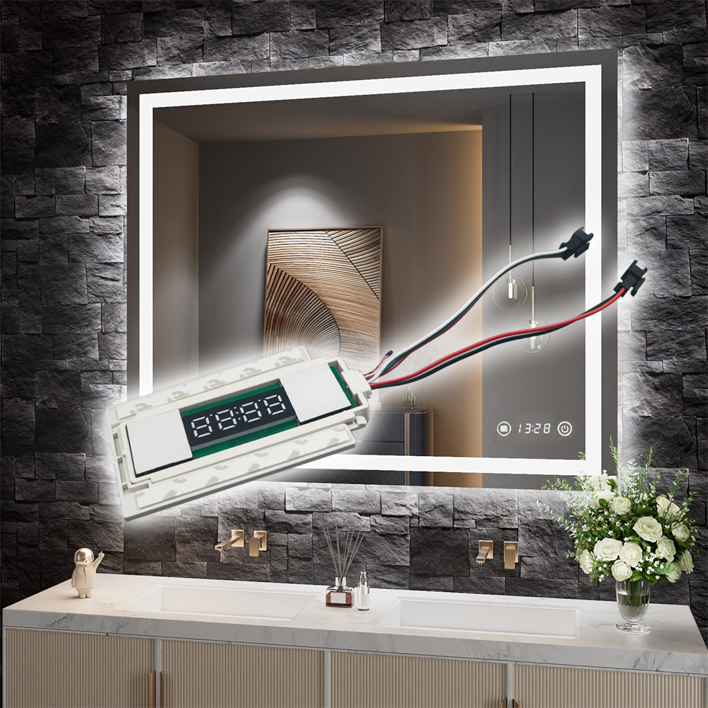 Time Display Slim DC12V 5A 60W Defogger LED Light Mirror Touch Sensor Stepless Dimmer Switch