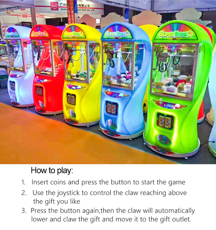 Arcade Skill Game Colorful Super Toy Box Claw Machine