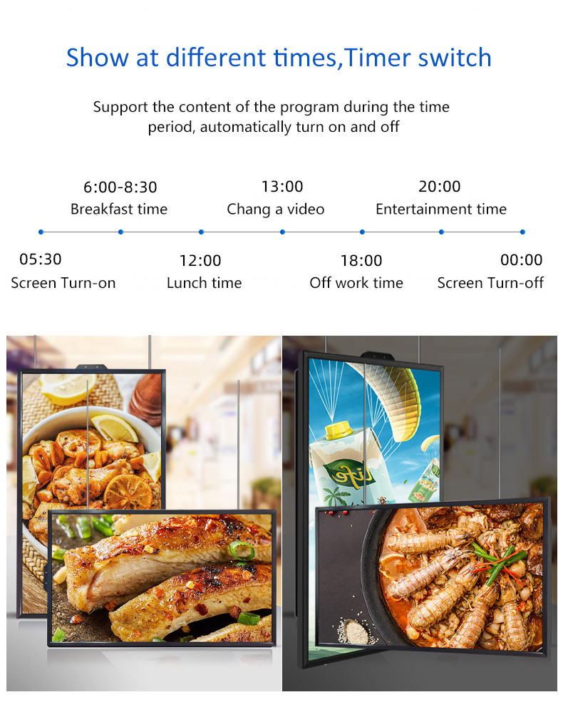 Double Sided LCD 2000nits Digital Window Signage 50inch Wall Hanging