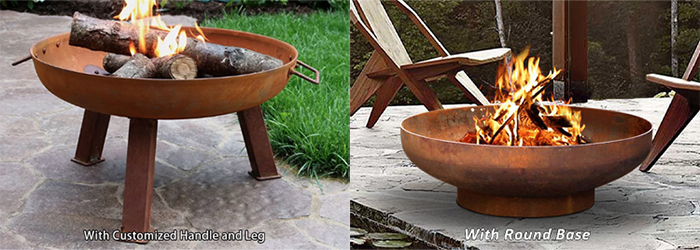 Heavy Duty Large Corten Steel Patio Outdoor Fire Pit Garden Rustic Fire Bowl