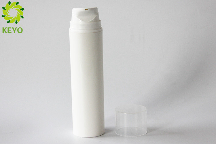 200ml Airless Empty Cosmetic Bottles , White Color Plastic Lotion Pump Bottle