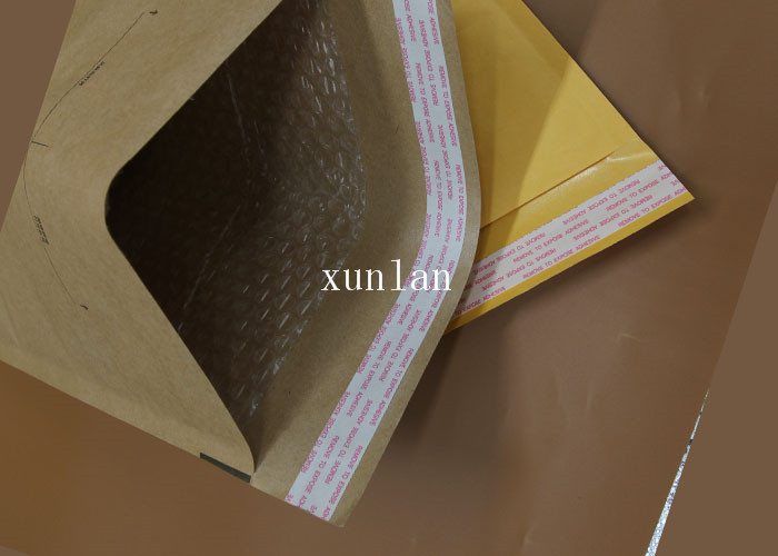 Brown / Yellow Kraft Paper Bubble Mailers Cushioned For Mailing IC Card