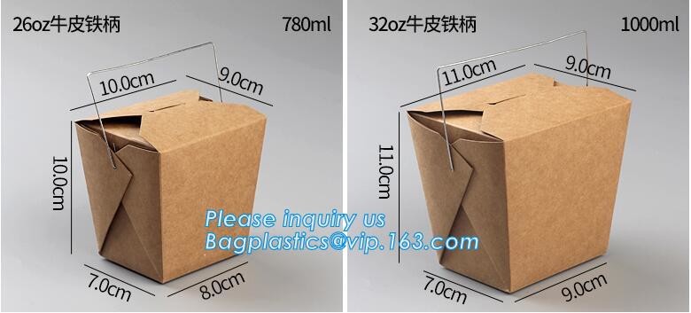 Cheap Cardboard foldable kraft paper lunch box with window,Lunch noodle fast food kraft paper box by customized logo pri