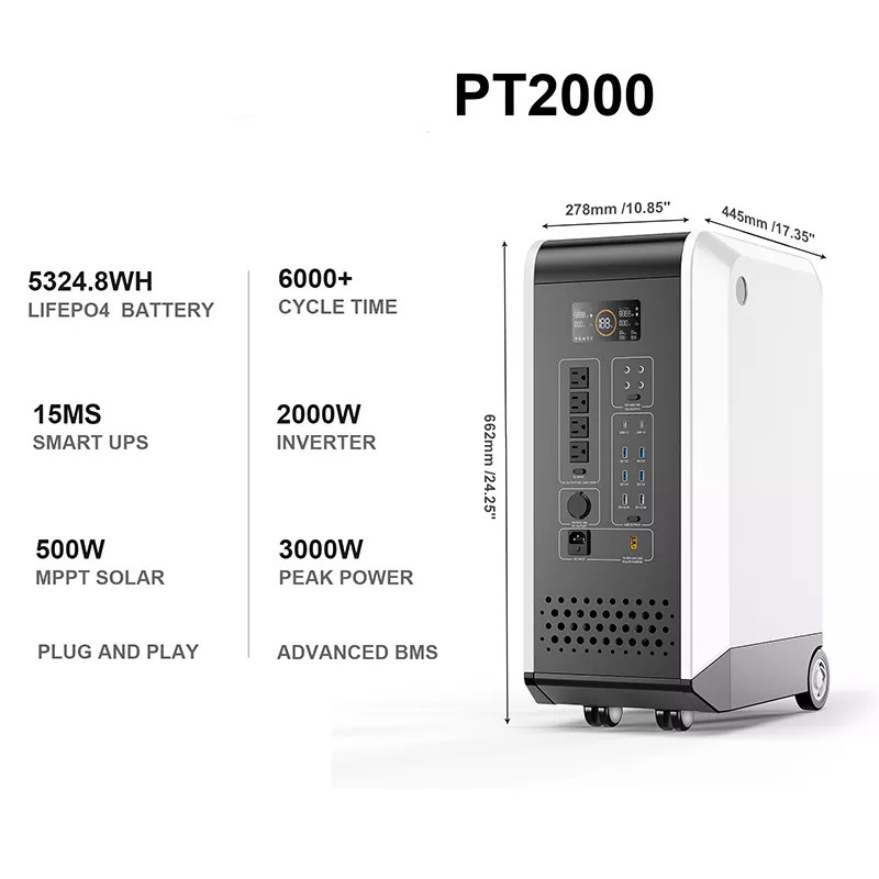PT2000 Portable Power Station Eco Friendly 2000w Power Bank
