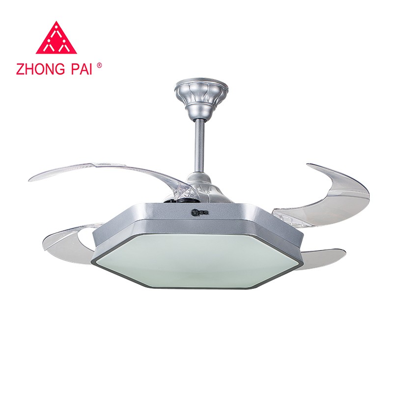 EMC Fast Speed 42" Dimmable Retractable Ceiling Fan Light With Collapsible Blades