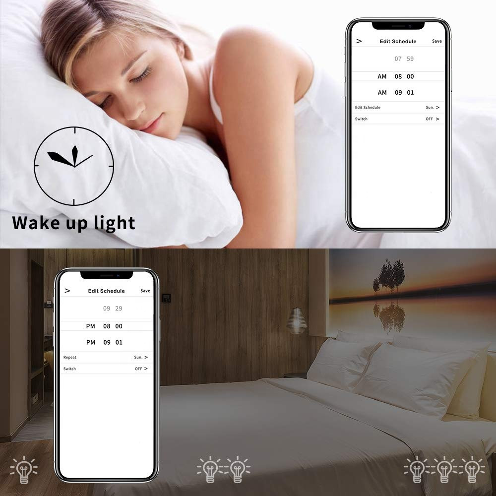 Tuya Alexa 10W E27 E26 B22 Dimmable Smart Wifi LED Bulb RGB + White