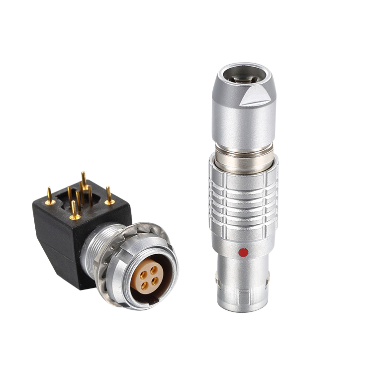 EXG.1B.304 M12 Quick Lock Connector 90 Degree 4 Pin Circular Connector IP50
