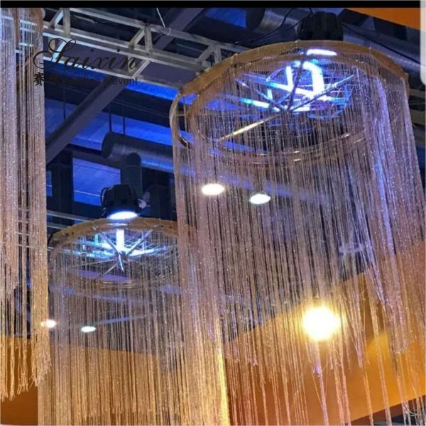 Elegant Wedding Ceiling Decoration Champagne colors Fabric String Curtain