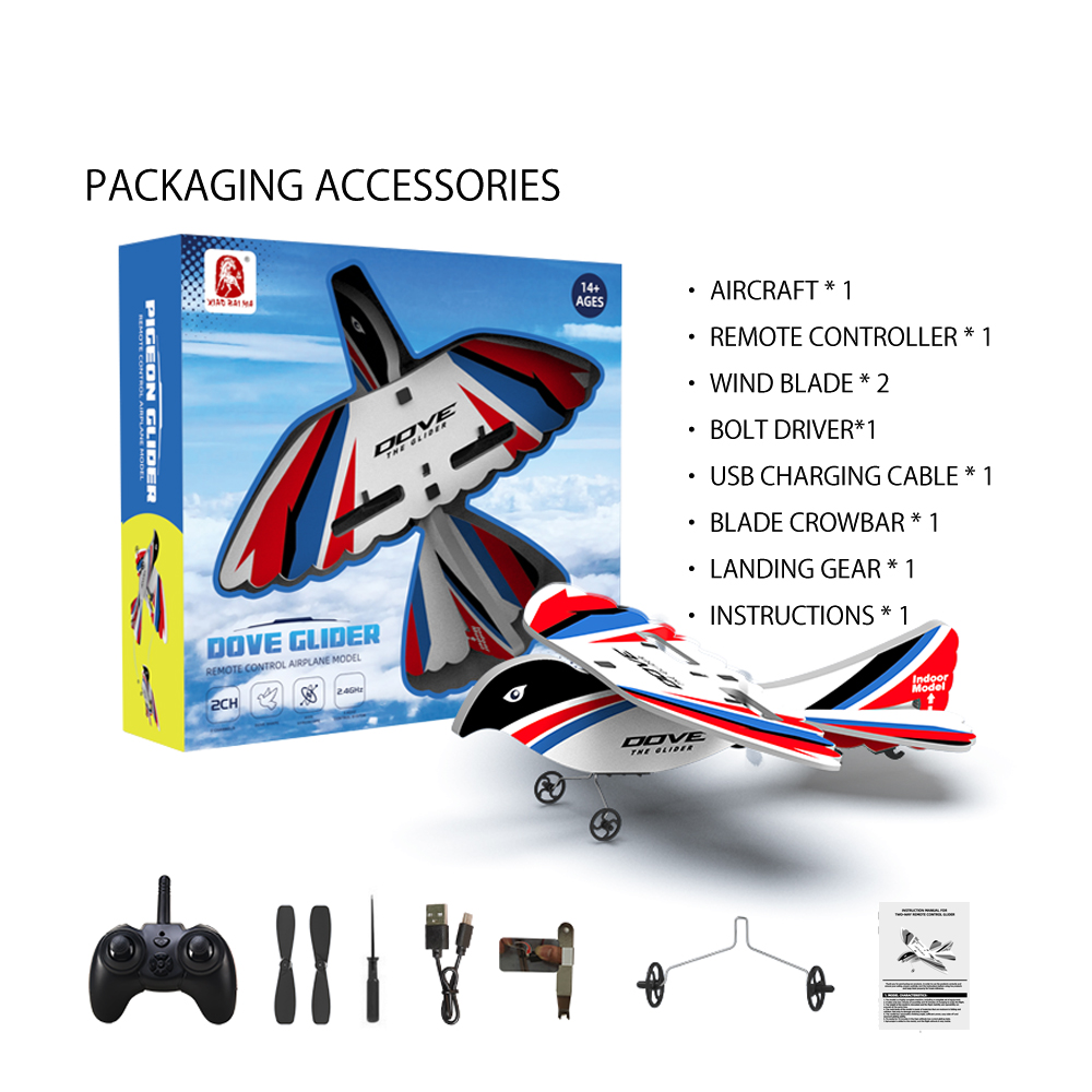 Color Box Size 278*266*72 mm Rc Bird Flying Toys 2.4g 2ch Remote Control Toy Electric Flying Bird Mpp Foam Rc Airplanes